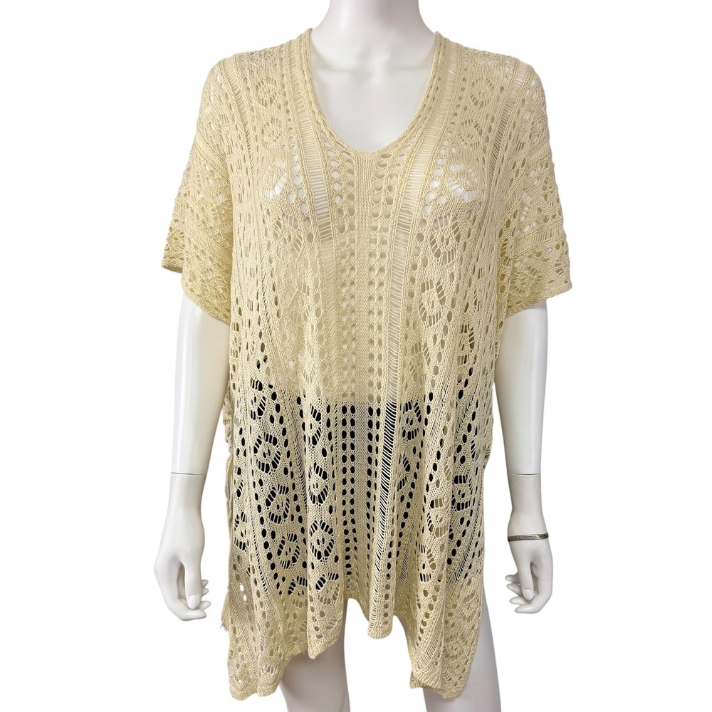 Sheer Crochet Kimono Beach Cover Up Festival Fairy Summer Layer Boho One Size‎